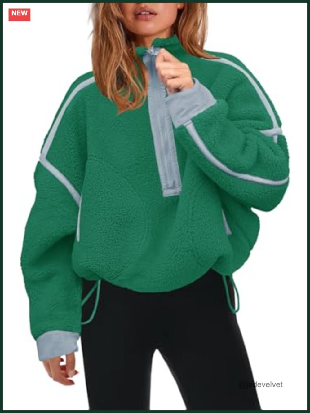 Womens Half Zip Fleece Pullover Sherpa Jacket Long Sleeve